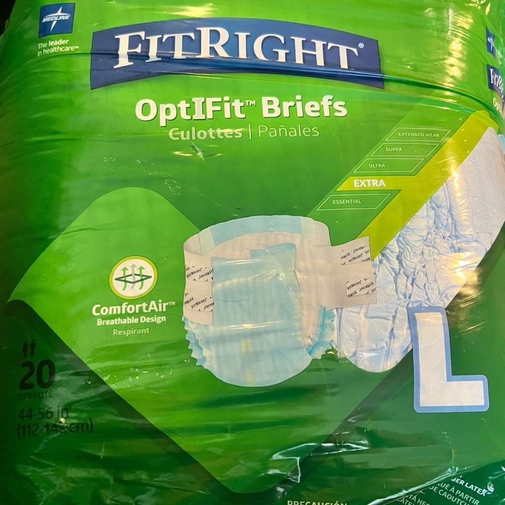 FitRight OptiFit Briefs Large 20 count Unisex